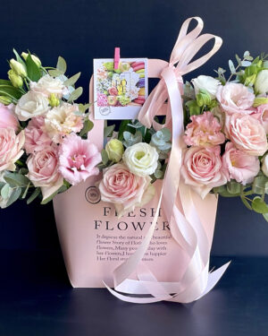 Bouquet in a Pink Handbag