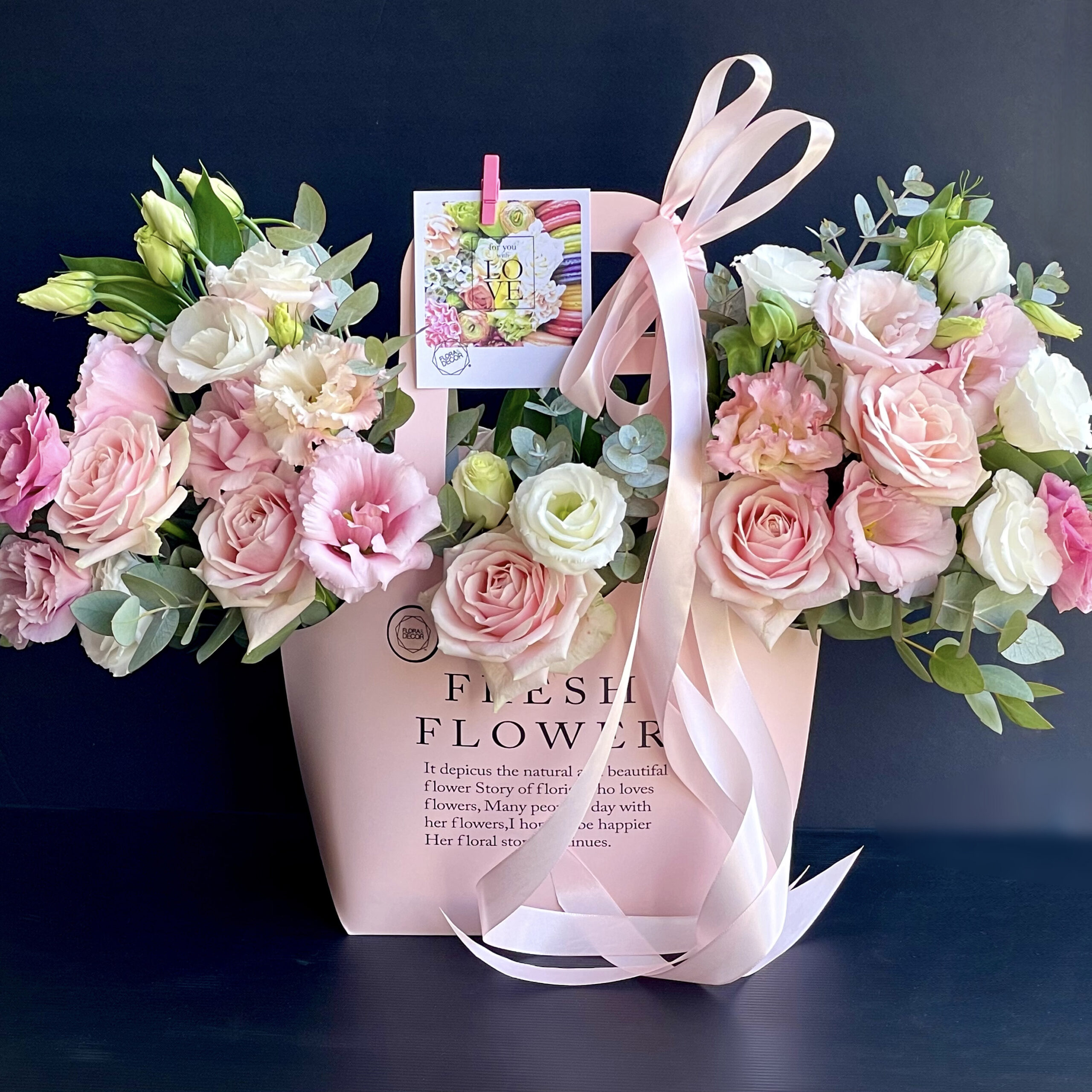 Bouquet in a Pink Handbag